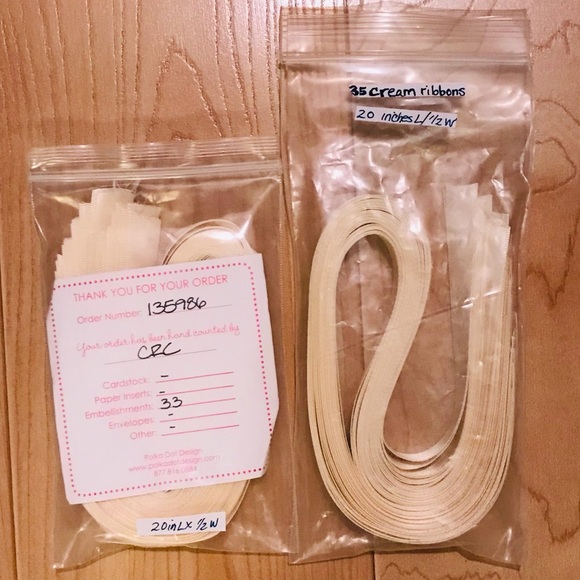 68 pieces of cream colored precut ribbon - Picture 5 of 5